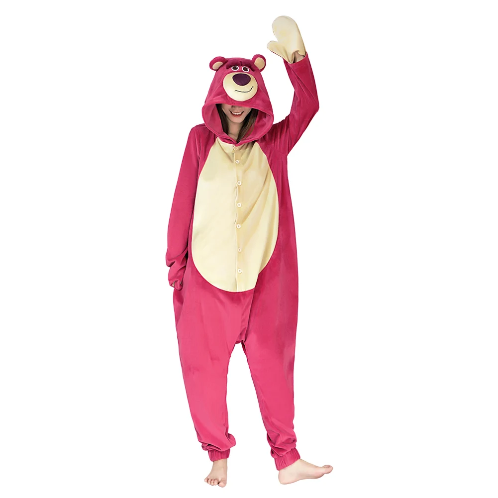 Комбинезон для косплея Toy3 Lotso с клубничным медведем Пижама мужчин и женщин пижамы