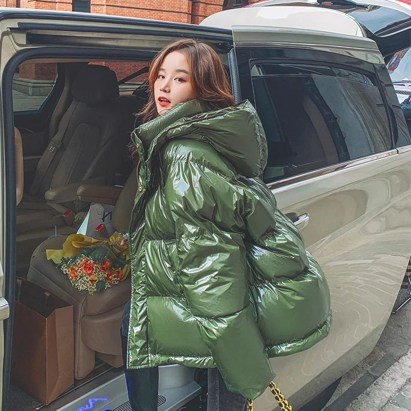 Winter Real shot bright face down cotton padded jacket coat women New Korean version loose thick green hooded short coat K861
Winter Real shot bright face down cotton padded jacket coat women New Korean version loose thick green hooded short coat K861