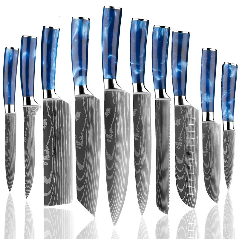 Japanese Damascus Pattern Stainless Steel 8 inch 7CR17 Blue Resin Handle Chef's Knife Cleaver Slicing Kitchen Accessories
Japanese Damascus Pattern Stainless Steel 8 inch 7CR17 Blue Resin Handle Chef's Knife Cleaver Slicing Kitchen Accessories