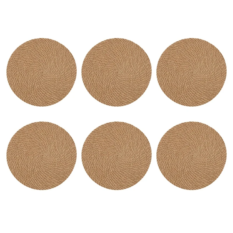 Round Braided Placemats Set of 6 Jute Handmade 7 Inch Heat Resistant Thick Hot Pads Mats Coaster
Round Braided Placemats Set of 6 Jute Handmade 7 Inch Heat Resistant Thick Hot Pads Mats Coaster