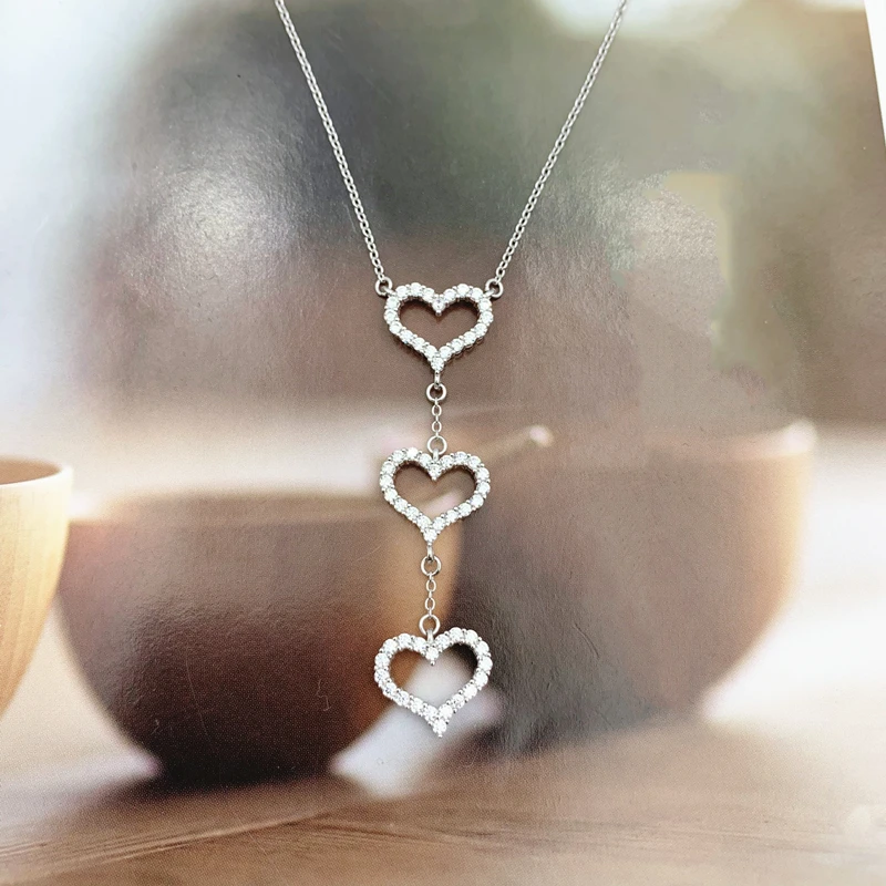TIFFON 1:1 S925 Sterling Silver Zircon Inlay Heart Pendant Necklace Women Original Logo Jewelry Lovers Birthday Holiday Gift
TIFFON 1:1 S925 Sterling Silver Zircon Inlay Heart Pendant Necklace Women Original Logo Jewelry Lovers Birthday Holiday Gift