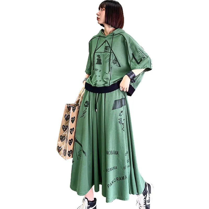 QING MO 3 Color Women Vintage Set 2021 Women Hooded Pullover Sweatshirt + Plus Size A Line Skirt Women Printed Set ZQY6873
QING MO 3 Color Women Vintage Set 2021 Women Hooded Pullover Sweatshirt + Plus Size A Line Skirt Women Printed Set ZQY6873