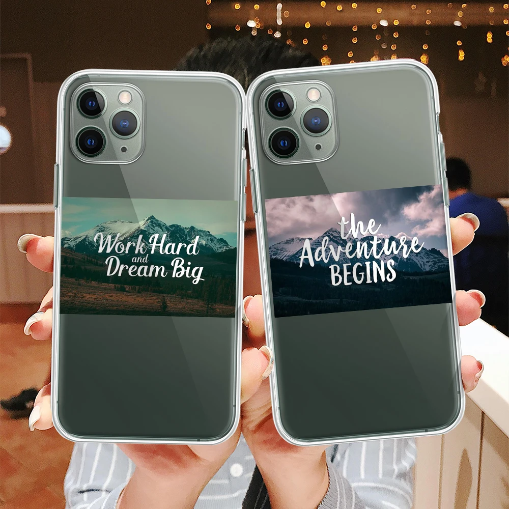 Горный пейзаж листья Цитата чехол для телефона Apple iphone 12 11 Pro X XS Max Xr 8 7 6 6s Plus 5S SE 2020