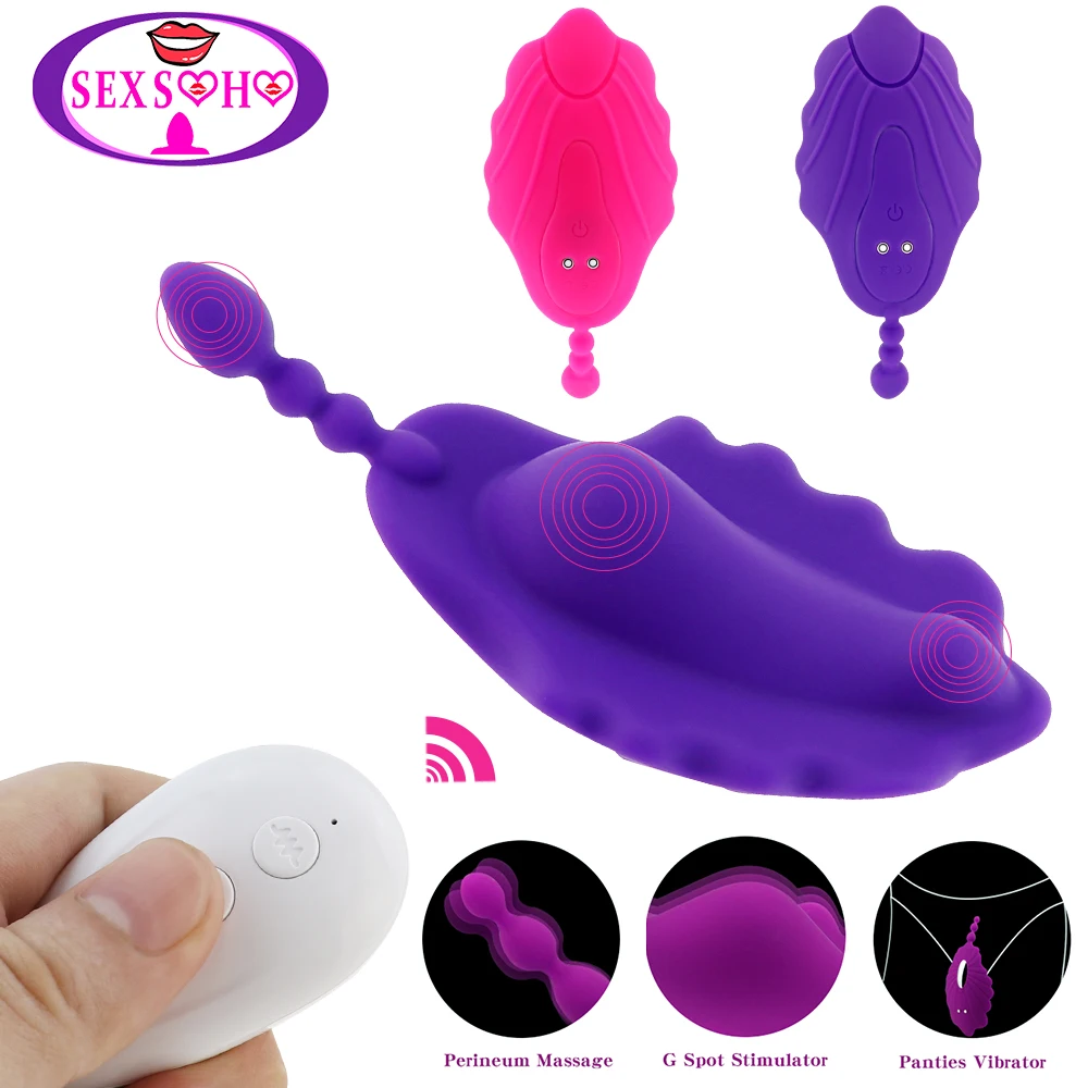 

Wearable Panty Vibrator Invisible Vibratings Remote Control Vagina Clitoral Stimulation Anal Plug Adults Oral Sex Toys for Women