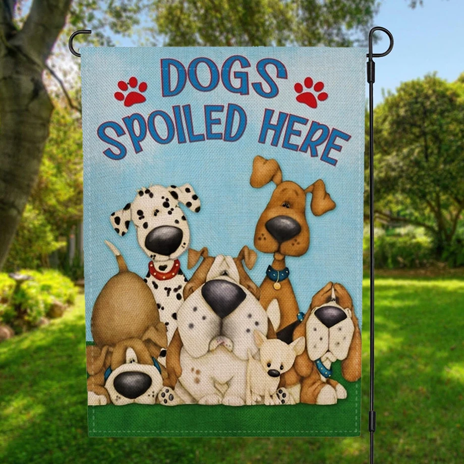 Double-sided Dogs Spoiled Here Garden Flag Banner Festivals Holidays Seasons Decor Flag 12.5''x18.5'' 32x47cm
Double-sided Dogs Spoiled Here Garden Flag Banner Festivals Holidays Seasons Decor Flag 12.5''x18.5'' 32x47cm