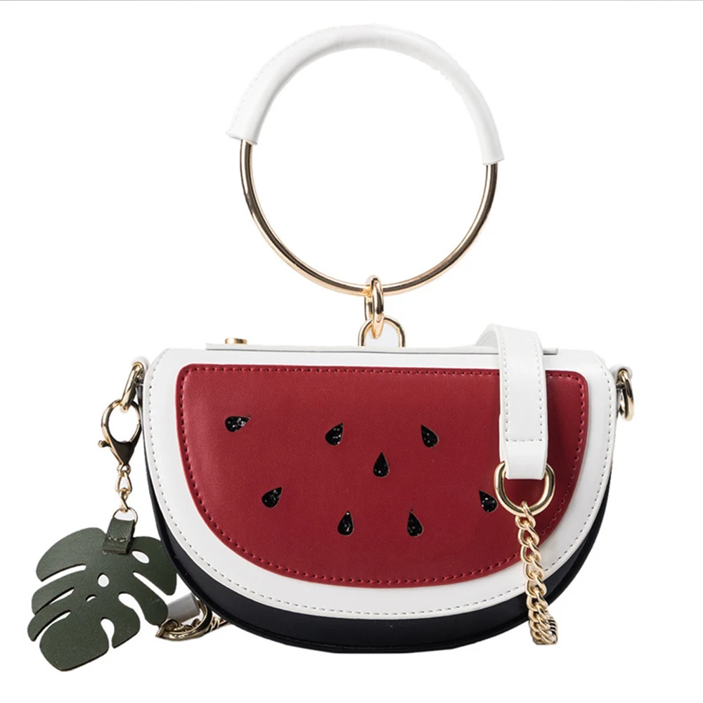 Cute Watermelon Design Women Handbag Lovely Lemon Chain Women's Shoulder Bag Fruit Style Round Handle Crossbody Bags for Women 
Cute Watermelon Design Women Handbag Lovely Lemon Chain Women's Shoulder Bag Fruit Style Round Handle Crossbody Bags for Women