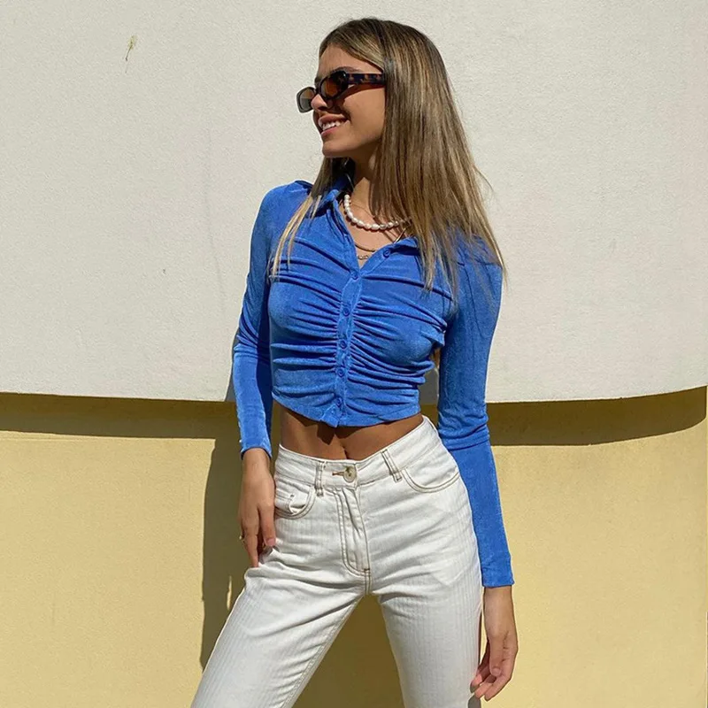 Summer Sexy Woman Crop Top European Style Female T-shirt Long Sleeve Short Tee Shirts for Women
Summer Sexy Woman Crop Top European Style Female T-shirt Long Sleeve Short Tee Shirts for Women