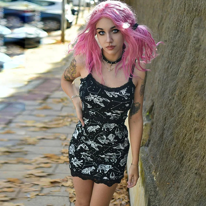 28488a gothic dress women Women's Clothing 2020 Sexy Dark Printed Short Skirt Nightclub Backless Lace Sling Dress Wholesale
28488a gothic dress women Women's Clothing 2020 Sexy Dark Printed Short Skirt Nightclub Backless Lace Sling Dress Wholesale
