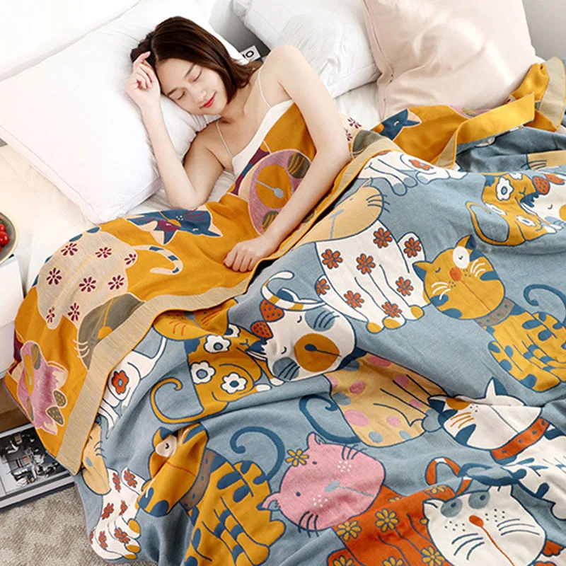 Японское одеяло для отдыха красивое полотенце дивана летнее крутое с мультяшным