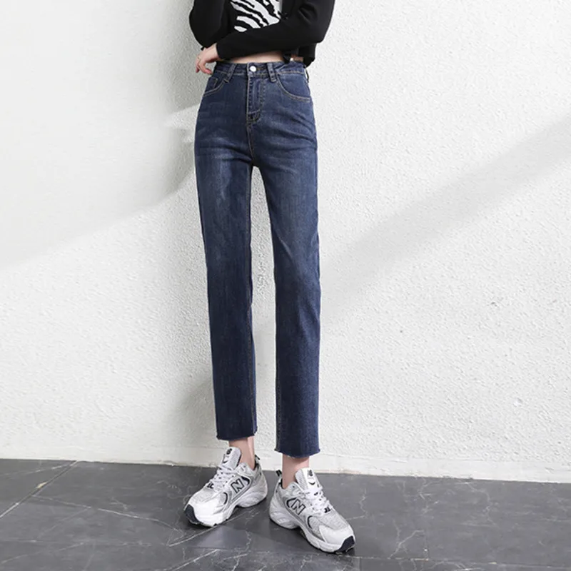 Black Straight Jeans for Women Spring and Autumn New High Waist Loose and Slimming Design Sense Cropped Small Cigarette Pants
Black Straight Jeans for Women Spring and Autumn New High Waist Loose and Slimming Design Sense Cropped Small Cigarette Pants