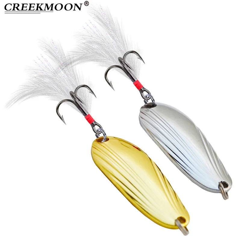20Pcs Metal 3.4cm 3g/5g Gold Sliver Sequins with Feather Treble Hook Fishing Lures Spoon Lure Hard Baits Bass Pike Fish Tackle
20Pcs Metal 3.4cm 3g/5g Gold Sliver Sequins with Feather Treble Hook Fishing Lures Spoon Lure Hard Baits Bass Pike Fish Tackle