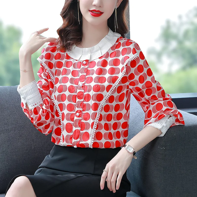 Summer New Women's Blouses O Collar Shirt Long Sleeve Tops Dot Blouse Girl Chiffon Casual Fashion Lady Loose Blusas
Summer New Women's Blouses O Collar Shirt Long Sleeve Tops Dot Blouse Girl Chiffon Casual Fashion Lady Loose Blusas