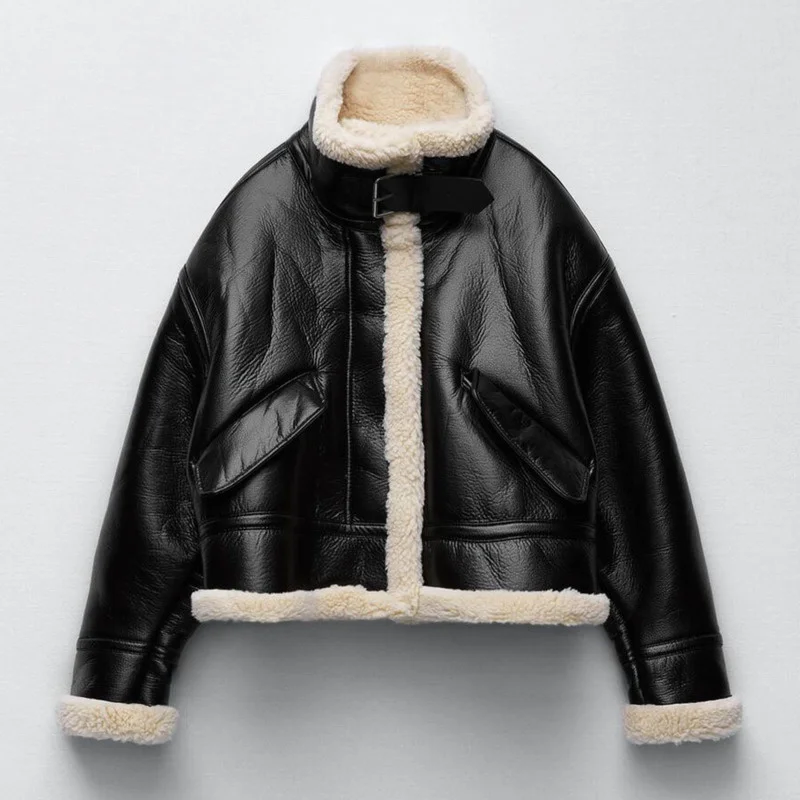 ZA Winter Jacket Women Coats Faux Shearling Sheepskin Coat Retro Suede Fur Motorcycle Jacket Fleece Woman's Jackets Outerwear
ZA Winter Jacket Women Coats Faux Shearling Sheepskin Coat Retro Suede Fur Motorcycle Jacket Fleece Woman's Jackets Outerwear