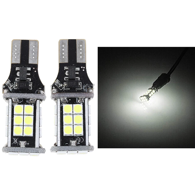 2 шт. T15 W16W 24 SMD 3030 921 912 светодиодный 5 Вт 7000k Автомобильная резервная копия светильник лампы белого цвета
2 шт. T15 W16W 24 SMD 3030 921 912 светодиодный 5 Вт 7000k Автомобильная резервная копия светильник лампы белого цвета