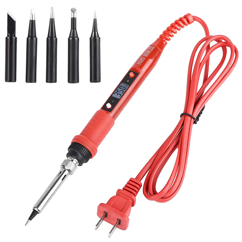 JCD 80W Soldering Iron With Tips Kit Digital Display Adjustable Temperature 220V/110V Solder Station Welding Repair Tool 908S
JCD 80W Soldering Iron With Tips Kit Digital Display Adjustable Temperature 220V/110V Solder Station Welding Repair Tool 908S