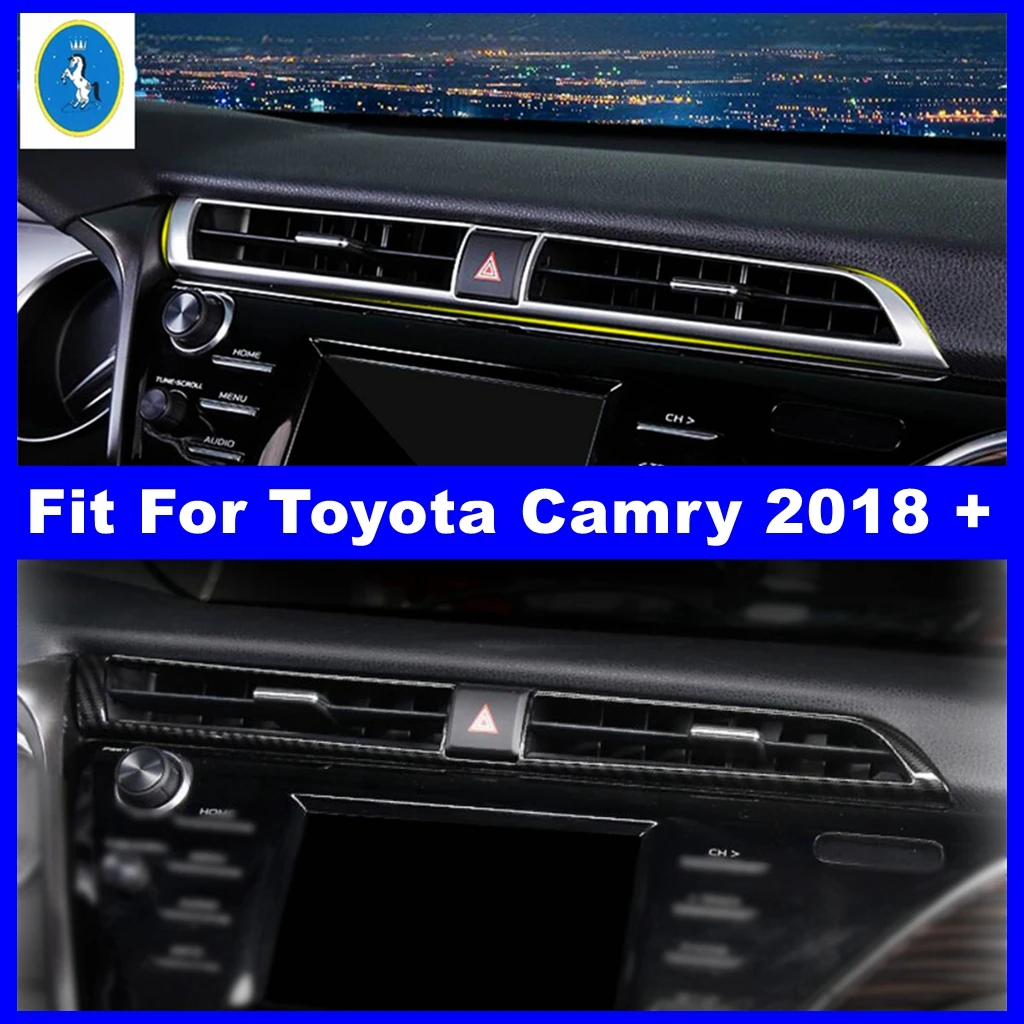 ABS Matte / Carbon Fiber Interior Refit Kit Danger Lights / Central Air AC Outlet Vent Cover Trim For Toyota Camry 2018 - 2020 
ABS Matte / Carbon Fiber Interior Refit Kit Danger Lights / Central Air AC Outlet Vent Cover Trim For Toyota Camry 2018 - 2020