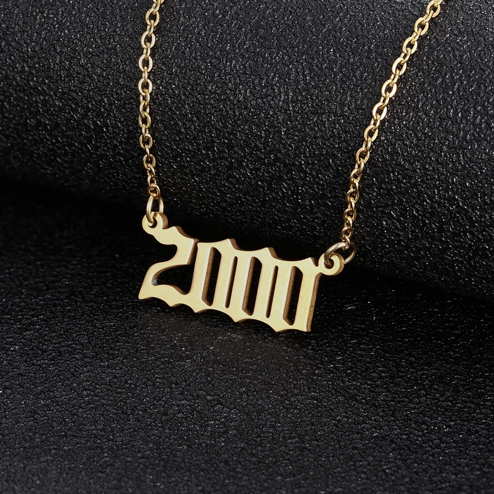 TYO Stainless Steel Old English Number Year Necklaces 1980-2005 Pendant For Women Men Chokers Birthday Gift Special Date Jewelry
TYO Stainless Steel Old English Number Year Necklaces 1980-2005 Pendant For Women Men Chokers Birthday Gift Special Date Jewelry
