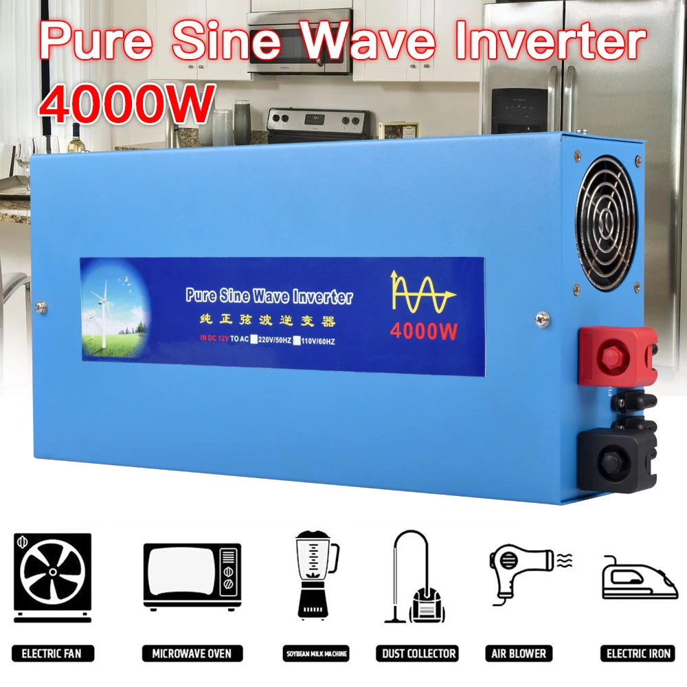 DC12V to AC110V 4000W Pure Sine Wave Solar Power Inverter 
DC12V to AC110V 4000W Pure Sine Wave Solar Power Inverter