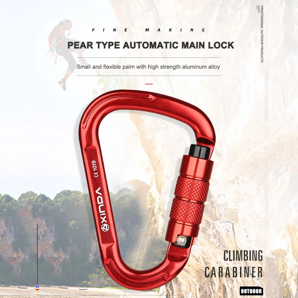 25KN Outdoor Safety Quick Lock Buckle Rock Climbing Caving Carabiner Equipment Camping Portable Outdoor Element
25KN Outdoor Safety Quick Lock Buckle Rock Climbing Caving Carabiner Equipment Camping Portable Outdoor Element