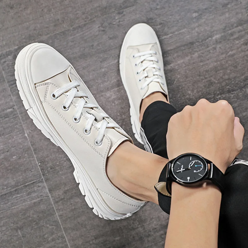 Genuine Leather Shoes Men Sneakers Cool Young Man White Shoes Men Casual Shoes Cow Leather Male Footwear Thick Sole KA1762
Genuine Leather Shoes Men Sneakers Cool Young Man White Shoes Men Casual Shoes Cow Leather Male Footwear Thick Sole KA1762