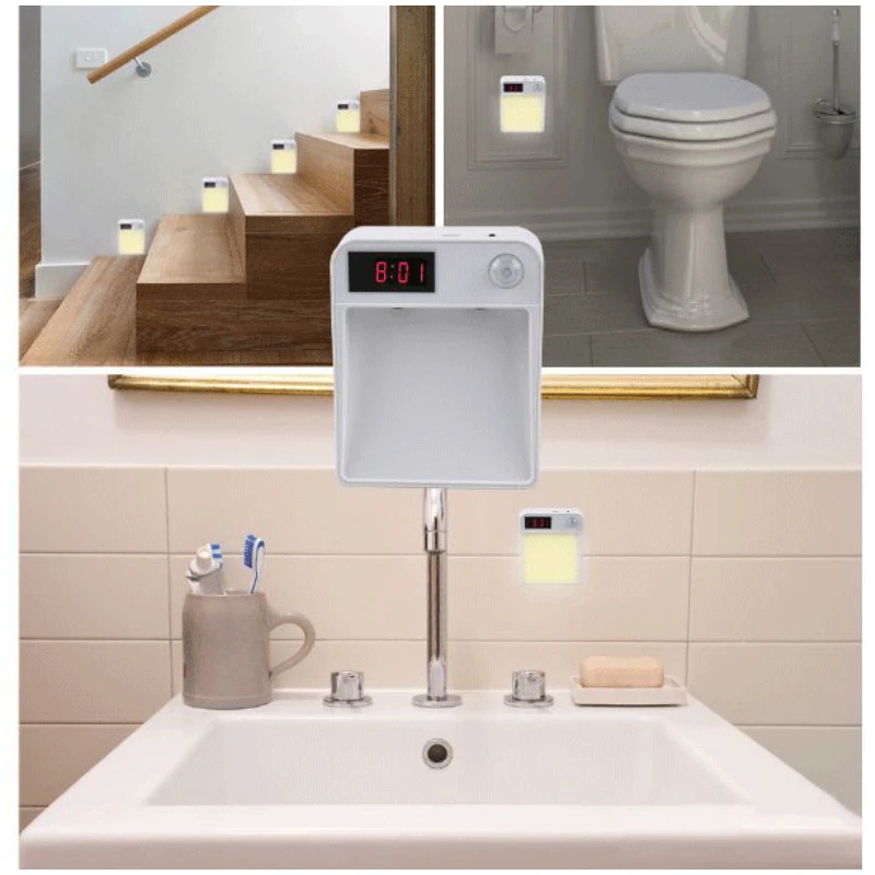 Wireless PIR Motion Auto Sensor LED Night Lights Hallway Closet Stair Room Mini Night Lamps With Clock Support USB/Battery Power
Wireless PIR Motion Auto Sensor LED Night Lights Hallway Closet Stair Room Mini Night Lamps With Clock Support USB/Battery Power