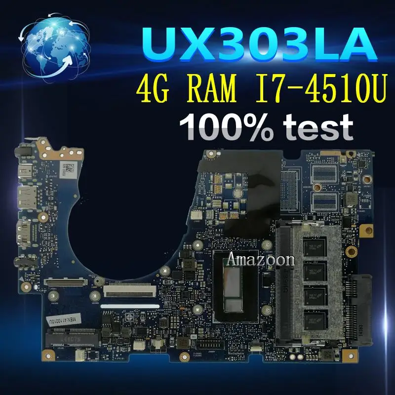 Amazoon UX303LA Laptop motherboard For Asus UX303LA UX303LB UX303LN UX303L UX303 Test original mainboard 4G RAM I7-4510U
Amazoon UX303LA Laptop motherboard For Asus UX303LA UX303LB UX303LN UX303L UX303 Test original mainboard 4G RAM I7-4510U
