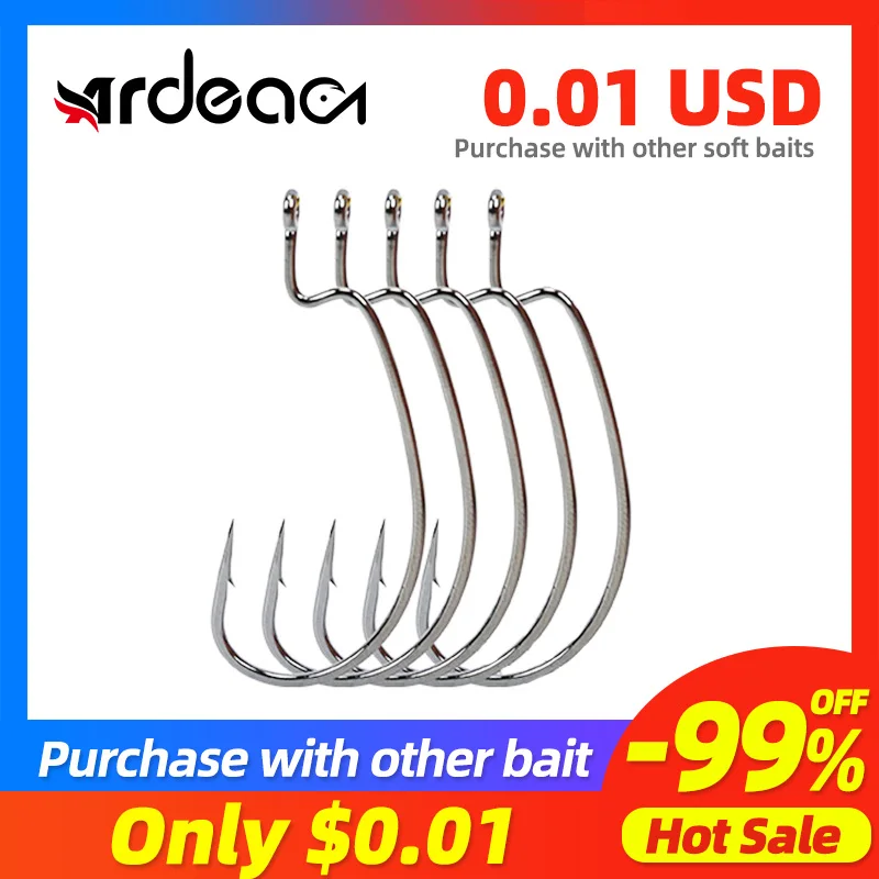 Ardea Worm Hook 1/0#2/0#3/0#4/0#5/0# Point Black Neckel High-carbon Steel Ring Eye With Soft Bait Fishing Tackle
Ardea Worm Hook 1/0#2/0#3/0#4/0#5/0# Point Black Neckel High-carbon Steel Ring Eye With Soft Bait Fishing Tackle