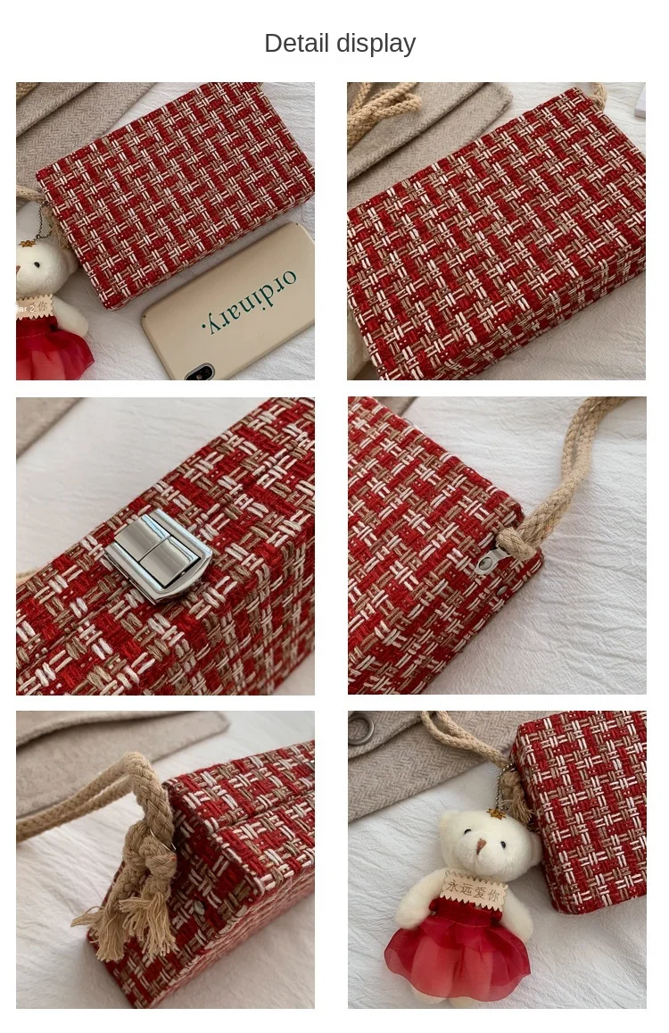 Woven wool small square bag 2021 new women's single shoulder bag box bag women custom send pendant handbag 
Woven wool small square bag 2021 new women's single shoulder bag box bag women custom send pendant handbag