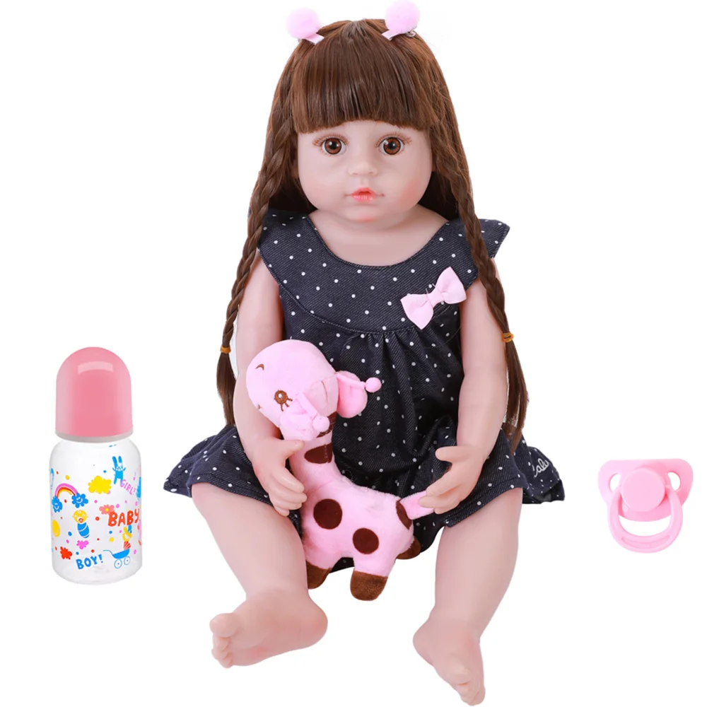 

Handmade 56CM Reborn Baby Doll Very Soft Full Body Silicone Dolls Realistic Adorable Babies DOLL Toddler Bonecas Bath Toy Gift