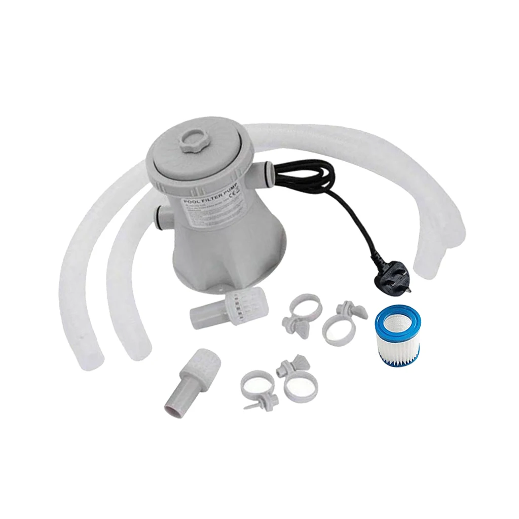 800 Gallons Swimming Pool Cartridge Filter Pump Kit with Air Release Valve -Plug: UK
800 Gallons Swimming Pool Cartridge Filter Pump Kit with Air Release Valve -Plug: UK
