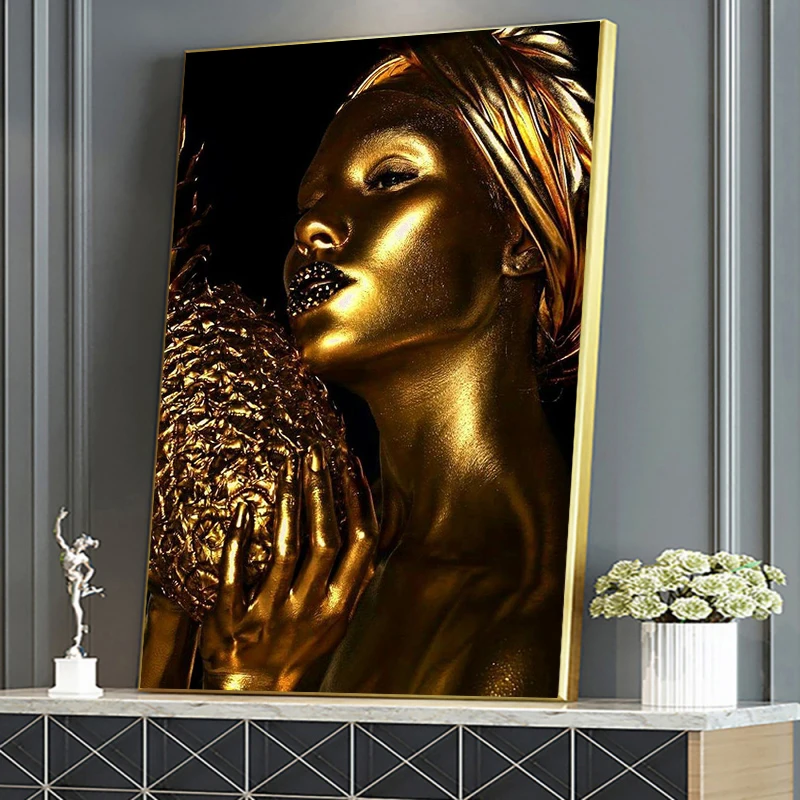 African Art Golden Woman Canvas Painting Home Wall Art Posters And Prints Living Room Home Wall Cuadros Decorative Painting
African Art Golden Woman Canvas Painting Home Wall Art Posters And Prints Living Room Home Wall Cuadros Decorative Painting