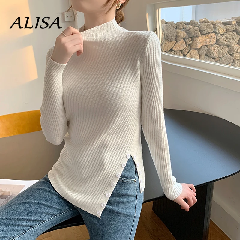 Korean Casual Slim Sweater Spring Autumn Women Hem Slit Turtleneck Knitting Sweater Elegant Khaki Pullover Jumper
Korean Casual Slim Sweater Spring Autumn Women Hem Slit Turtleneck Knitting Sweater Elegant Khaki Pullover Jumper
