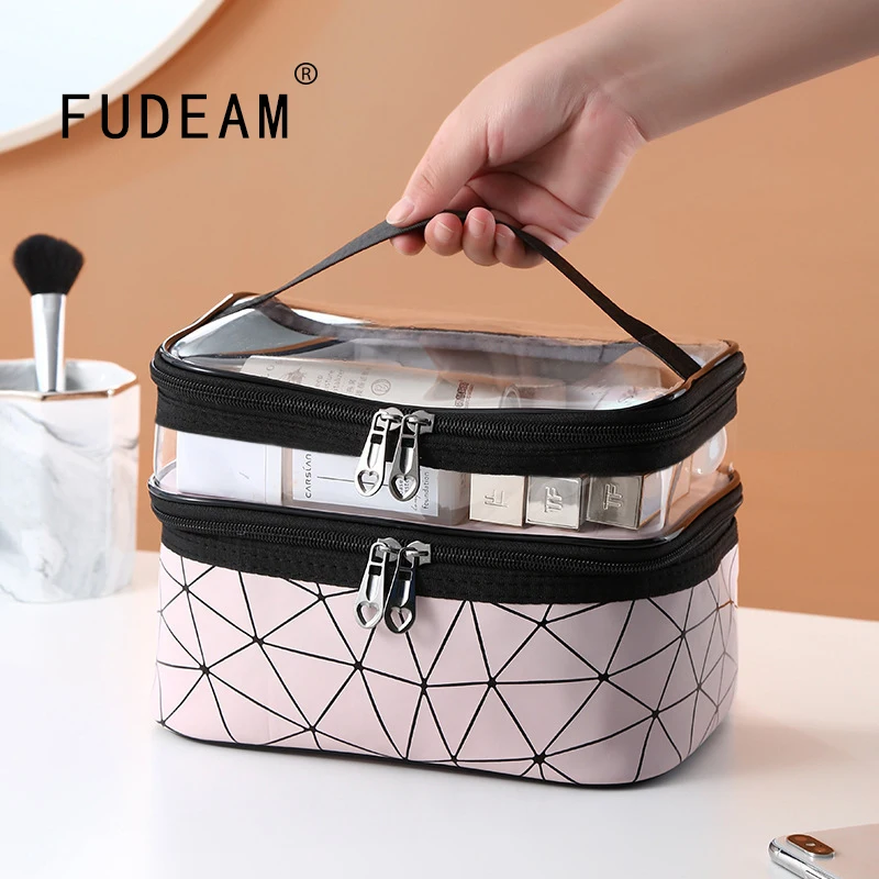 Женская многофункциональная косметичка FUDEAM, из ПВХ, с геометрическим рисунком, туалетные принадлежности, водонепроницаемый органайзер для хранения
Женская многофункциональная косметичка FUDEAM, из ПВХ, с геометрическим рисунком, туалетные принадлежности, водонепроницаемый органайзер для хранения