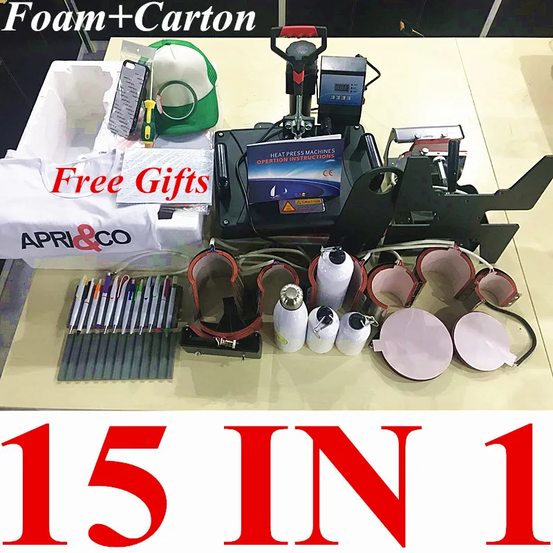 15 In 1 Combo Multifunctional Sublimation Heat Press Machine T shirt Heat Transfer Printer For Mug/Cap/football/bottle/pen/shoe
15 In 1 Combo Multifunctional Sublimation Heat Press Machine T shirt Heat Transfer Printer For Mug/Cap/football/bottle/pen/shoe
