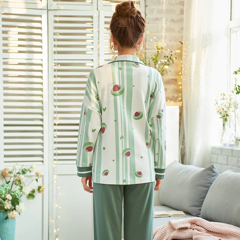 Spring Cotton Women Pajama Set Long Sleeve Turn-down Collar Cardigan Ladies Sleepwear Casual Soft Plus Size 3XL Female Nightwear
Spring Cotton Women Pajama Set Long Sleeve Turn-down Collar Cardigan Ladies Sleepwear Casual Soft Plus Size 3XL Female Nightwear