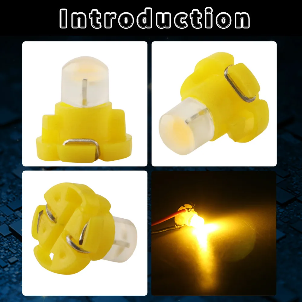 T4.2 10 шт. COB LED лампы для приборной панели автомобиля, боковые указатели поворота, внутреннее освещение: белый, красный, желтый, зеленый, розовый
T4.2 10 шт. COB LED лампы для приборной панели автомобиля, боковые указатели поворота, внутреннее освещение: белый, красный, желтый, зеленый, розовый