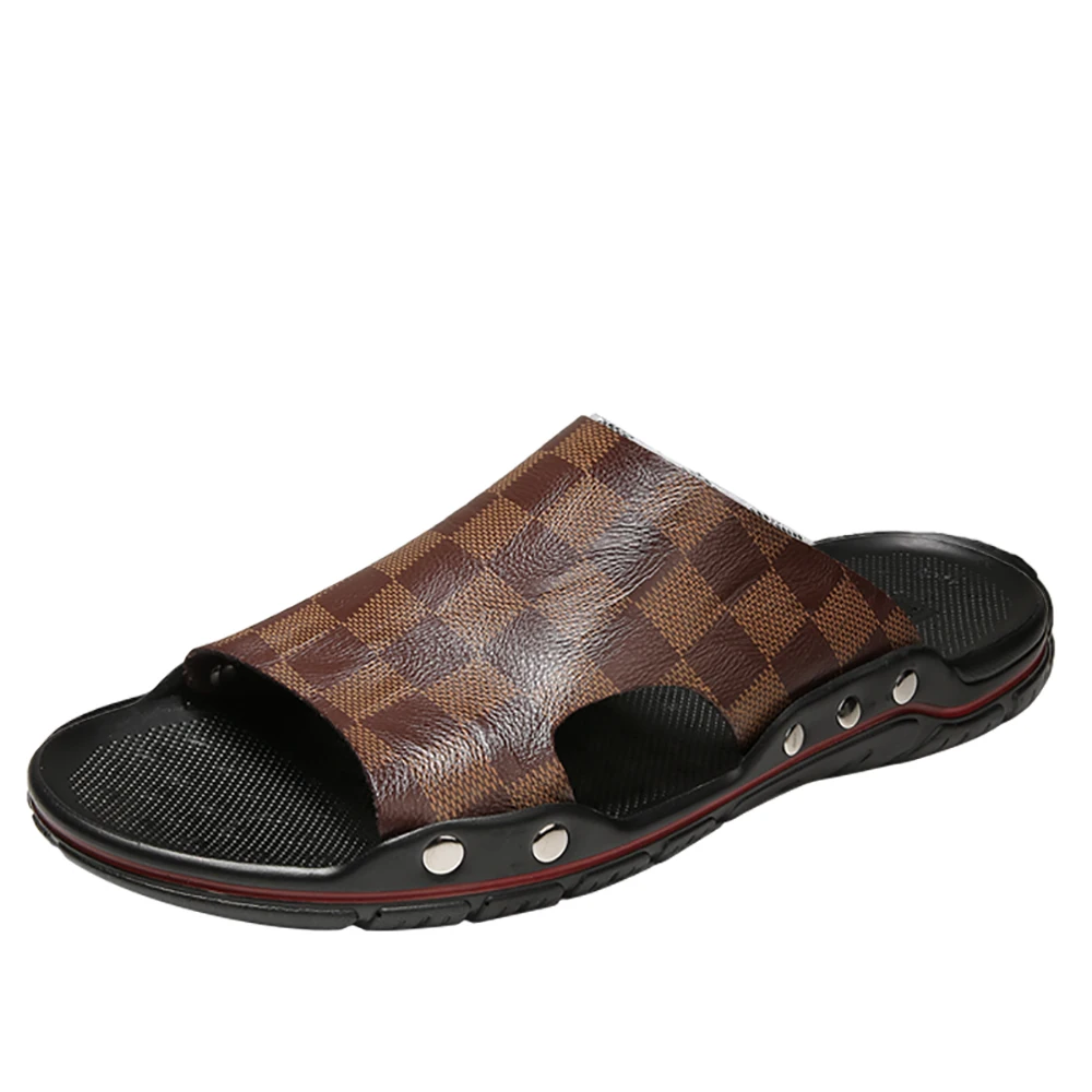 Fashion Split Leather Slippers for Men Summer Hot Sale Slides Sandals Beach Shoes Flip Flops Hombres Sandalia Black Size48 
Fashion Split Leather Slippers for Men Summer Hot Sale Slides Sandals Beach Shoes Flip Flops Hombres Sandalia Black Size48