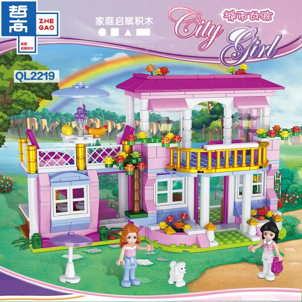 486 шт. серия для девочек деревенская вилла совместимая с Legoed строительные блоки