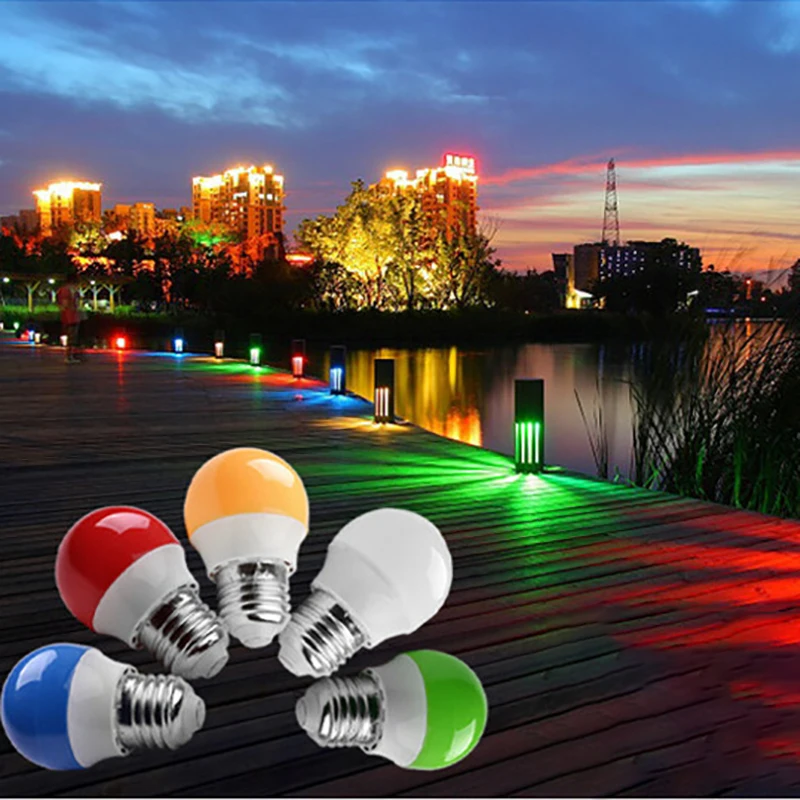 1PCS Colorful E27 3W Led Bulb 220V Energy Saving Led Lamp 5 Colors For Party Holiday Christmas Tree Decoration Led Lights
1PCS Colorful E27 3W Led Bulb 220V Energy Saving Led Lamp 5 Colors For Party Holiday Christmas Tree Decoration Led Lights