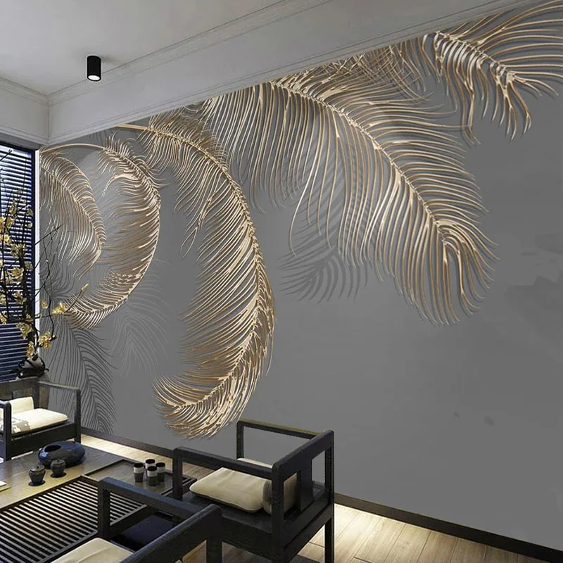 Custom 3D Mural Wallpaper Modern Feather Luxury Golden Relief Lines Living Room Sofa TV Background Wall Art Home Decor Painting
Custom 3D Mural Wallpaper Modern Feather Luxury Golden Relief Lines Living Room Sofa TV Background Wall Art Home Decor Painting