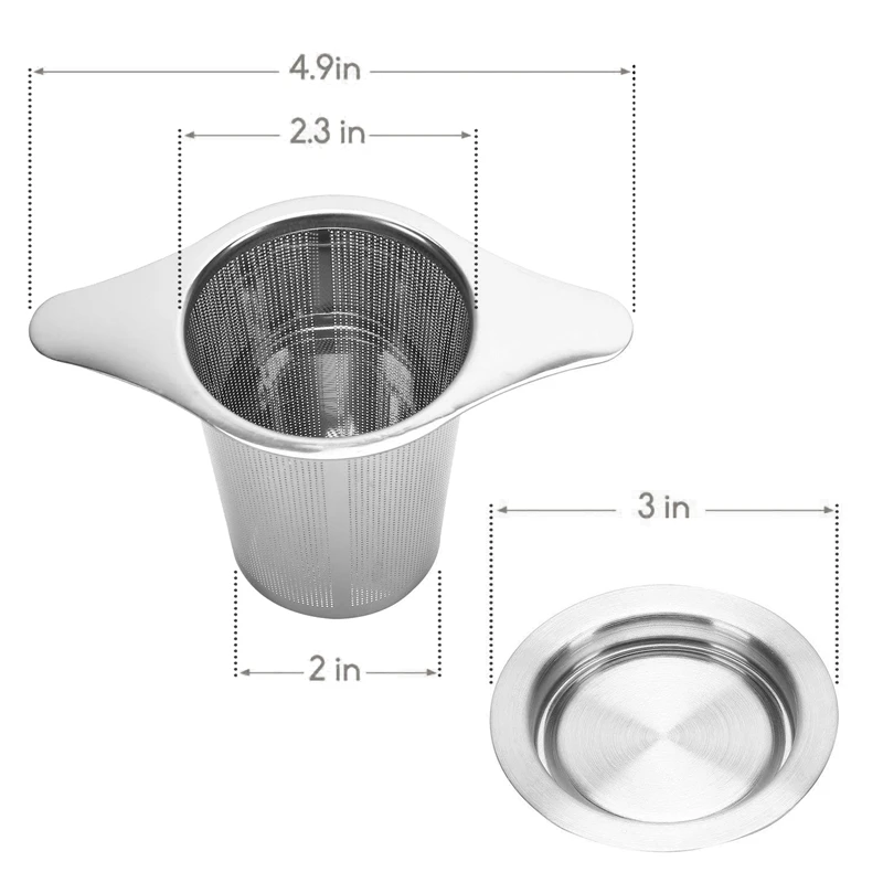 Tea Infuser Mesh Strainer with Double Handles for Hanging on Teapots, Mugs,Cups to Steep Loose Leaf Tea and Coffee
Tea Infuser Mesh Strainer with Double Handles for Hanging on Teapots, Mugs,Cups to Steep Loose Leaf Tea and Coffee