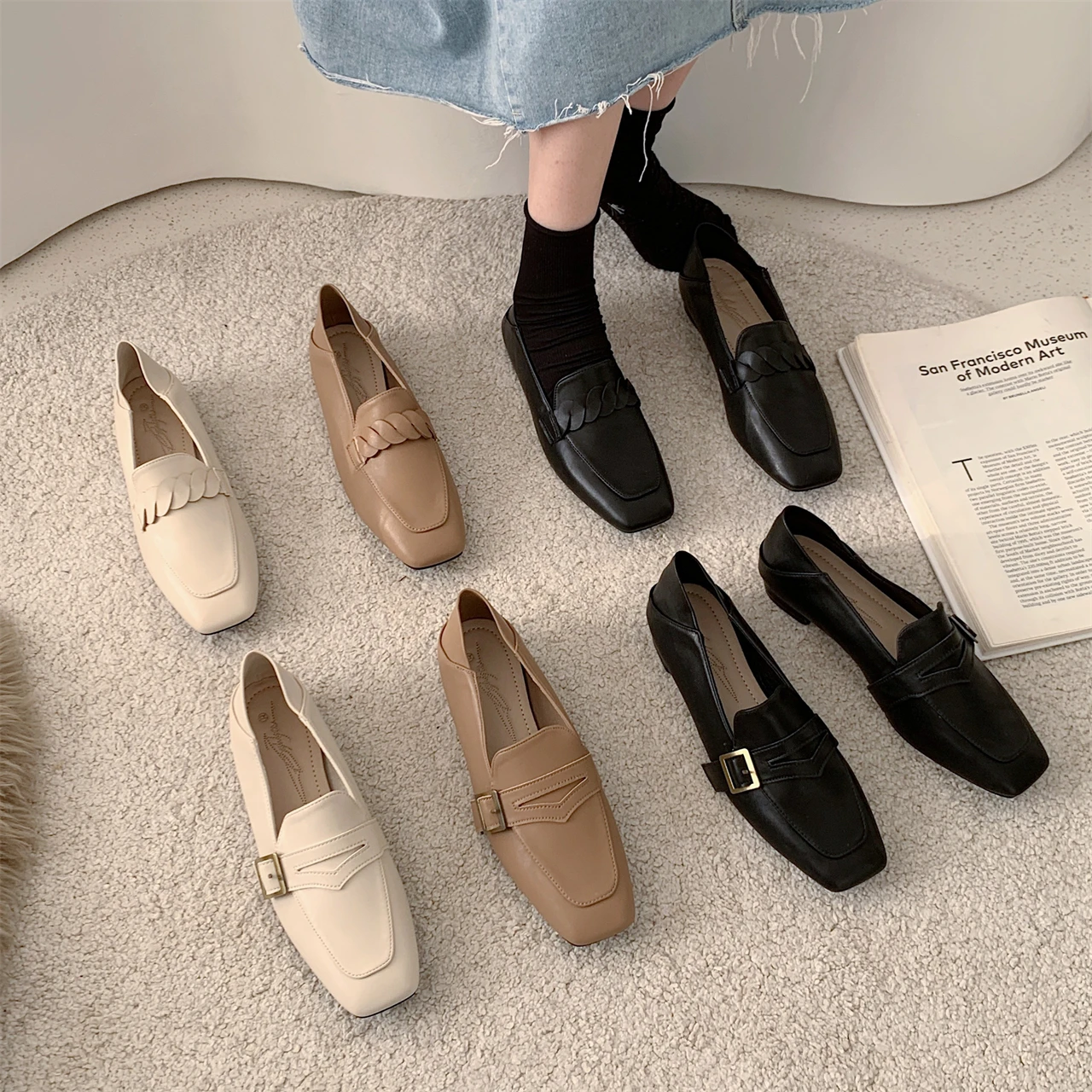 Bailamos Women Flats 2021 Spring Summer Soft Leather Slip On Loafers Flat Heel Oxford Shoes Daily Office Shoes British Style Sh
Bailamos Women Flats 2021 Spring Summer Soft Leather Slip On Loafers Flat Heel Oxford Shoes Daily Office Shoes British Style Sh