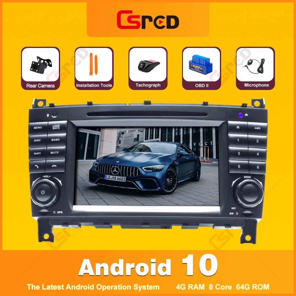 Csred 7" Auto Radio Android 10 For Mercedes Benz C Class W203 2004-2007 CLK W209 Radio GPS Navigation Multimedia Player Stereo
Csred 7" Auto Radio Android 10 For Mercedes Benz C Class W203 2004-2007 CLK W209 Radio GPS Navigation Multimedia Player Stereo
