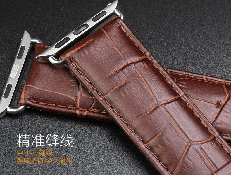 Ремешок из натуральной крокодиловой кожи для Apple Watch band 38 42 40 мм 44 люксовый кожаный