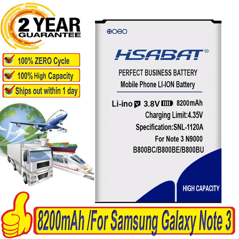 Аккумулятор HSABAT B800BC B800BE 8200 мАч для Samsung Galaxy Note 3 III note3 N9000 N9005 N900A N900 N9002 N9008 N9009 N9006