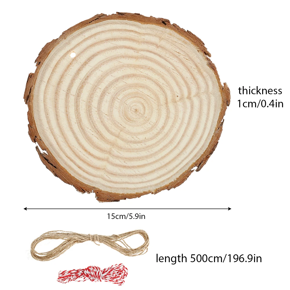 10pcs 15cm Thick Natural Pine Round Wood Slices Unfinished Circles With Tree Bark Log Discs DIY Crafts Christmas Party Painting
10pcs 15cm Thick Natural Pine Round Wood Slices Unfinished Circles With Tree Bark Log Discs DIY Crafts Christmas Party Painting