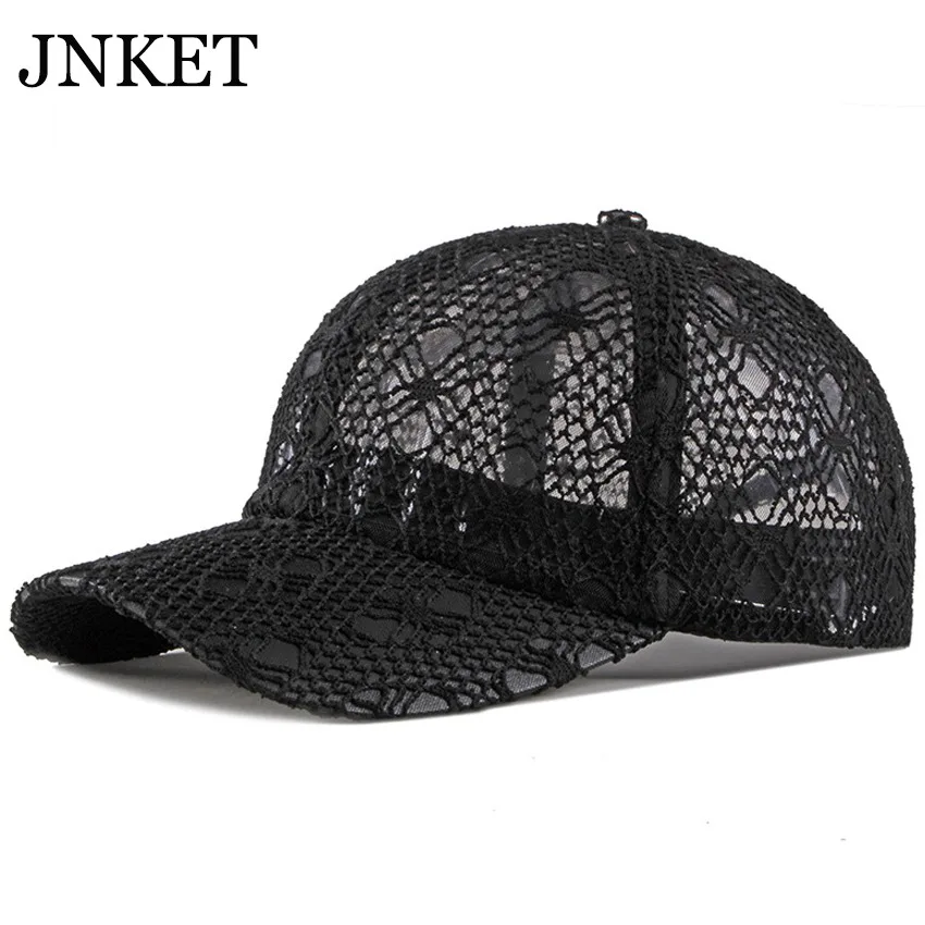 

JNKET New Women Lace Mesh Baseball Cap Hip Hop Caps Breathable Baseball Hat Adjustable Snapback Hats Gorras Casquette