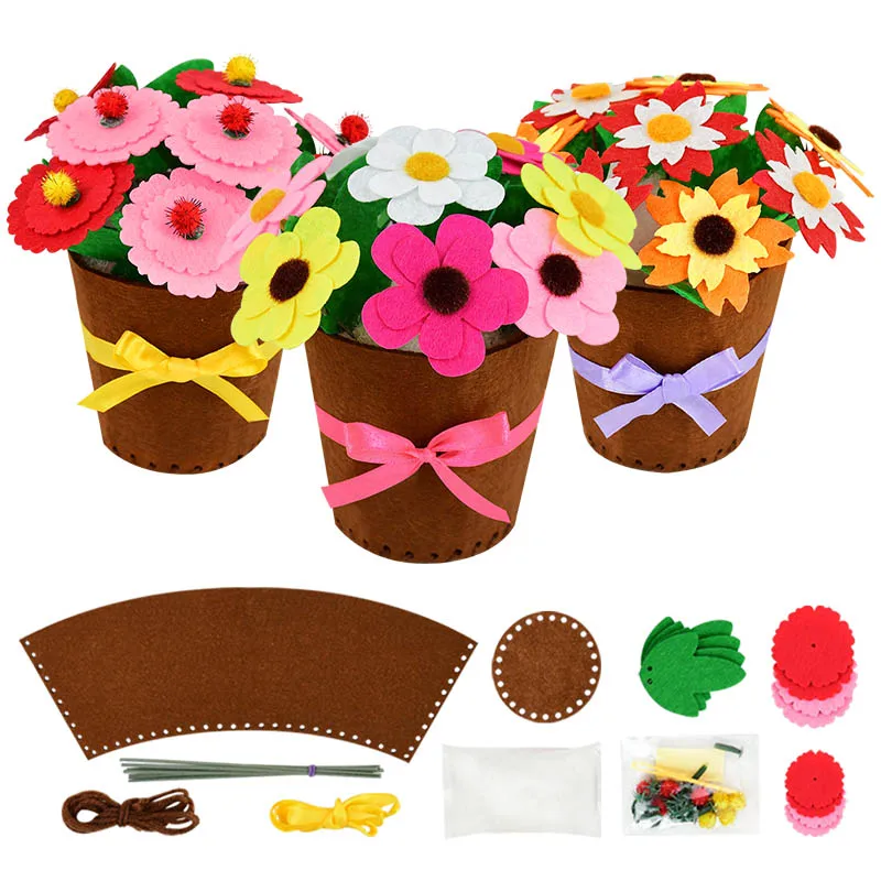 Non-woven Fabric Flower DIY Set Sunflower Daisy Flower Pot Handmade Crats for Kids Birthday Party Decoration Nursery Supplies
Non-woven Fabric Flower DIY Set Sunflower Daisy Flower Pot Handmade Crats for Kids Birthday Party Decoration Nursery Supplies