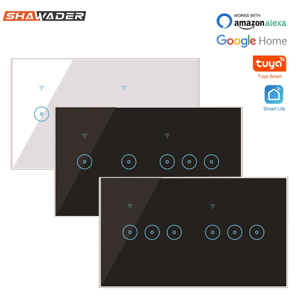 NEW Wifi Smart Wall Light Switch Glass Touch Panel Wireless Interuptor 4/5/6 Gang WirelessRemote Control Tuya Alexa Google Home
NEW Wifi Smart Wall Light Switch Glass Touch Panel Wireless Interuptor 4/5/6 Gang WirelessRemote Control Tuya Alexa Google Home