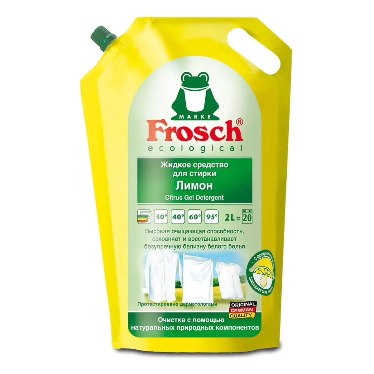 Жидкость для стирки Frosch белого белья лимон 2 л | Дом и сад